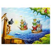 Eugene Poliarush, "Boat Of Flowers" Hand Signed Original Painting on Canvas with Letter of Authenticity.