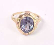 Incredible Color Change Sapphire in Yellow Gold