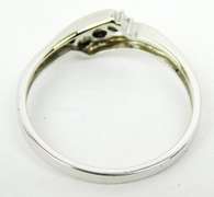 10K White Gold Ring with 3 Diamonds, Size 7.25