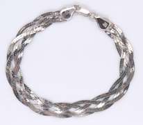 Italian Vintage Sterling Silver Braided Bracelet