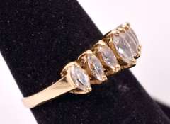 Stunning CZ Ring in Yellow Gold