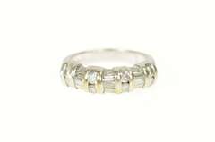 14K White Gold 1.11 Ctw Baguette & Round Diamond Wedding Ring
