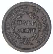 1851 Braided Hair Half Cent