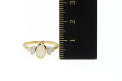 10K Yellow Gold Opal Diamond Tourmaline Accent Statement Ring