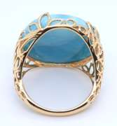 Attractive Yellow Gold Larimar Ring