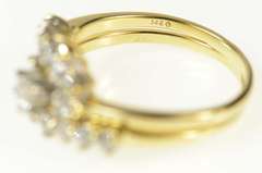 14K Yellow Gold 0.77 Ctw Diamond Swirl Engagement Bridal Set Ring