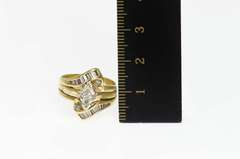 14K Yellow Gold 0.80 Ctw Duchess Diamond Engagement Set Ring