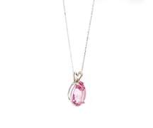 3.00ctw Pear Cut Pink Topaz Pendant Necklace in 14K