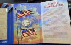 2012 Star Spangled Banner Commemorative Silver Dollar In Folder.