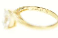 14K Yellow Gold Oval Three Stone Bypass Travel Engagement Ring