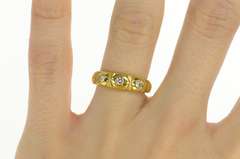 18K Yellow Gold 0.22 Ctw Diamond Geometric Wedding Band Ring