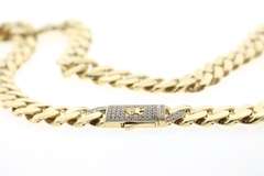 Glitzy 14kt Cubic Zirconia And gold chain link necklace