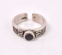 Dainty Onyx Ring in Sterling Silver