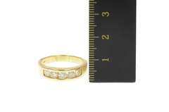 14K Yellow Gold 1.00 Ctw Five Stone Diamond Wedding Band Ring