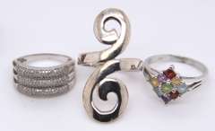Vintage Sterling Silver Lot of 6 Rings