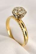Small Scale 14k Diamond Cluster Ring