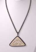 Intricate Carved Animal Agate and Diamond Pendant Necklace in Oxidized Sterling Silver