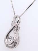 Sterling Silver Cubic Zirconia Pendant on Chain