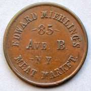 1863 Edward Miehlings NY City Meat Market Civil War Store Card.