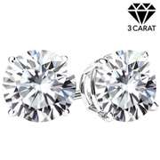 CERTIFIED 3.00 CT MOISSANITE (E COLOR/VVS) PT900 EARRINGS STUD