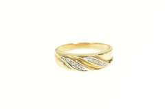 14K Yellow Gold Diamond Classic Men's Wedding Band Ring