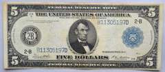 Circulated $5 Series 1914 FRN Landing of Columbus