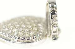 14K White Gold Pave Diamond Encrusted Heart Love Symbol Pendant