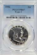 Immaculate Gem Proof 1956 (Type 2) Franklin Half. PCGS PR67