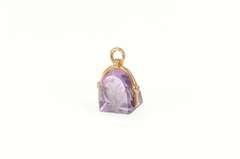 14K Yellow Gold Victorian Carved Fancy Amethyst Intaglio Charm/Pendant