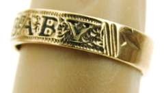 Antique Gold Filled Engraved BABY Ring