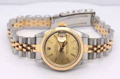 Rolex Datejust 2 Tone Champagne Dial on Jubilee Bracelet Watch