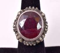 Dreamy 9.73CTS Ruby Ring in Sterling Silver