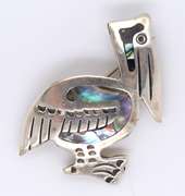 Vintage Sterling Silver Mexico Pelican Brooch