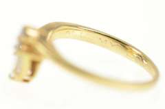 14K Yellow Gold Diamond Zig Zag Bypass Wedding Band Ring