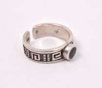 Dainty Onyx Ring in Sterling Silver