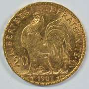 Simply Superb Gem BU 1907 France 20 Francs Gold 'Rooster'