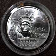 100 Francs Statue of Liberty Piedfort. Lot Of 10.