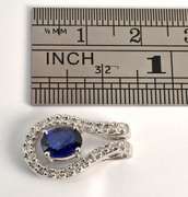 Lovely Sapphire & Diamond Pendant in 18K WG