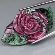 Captivating 92.50ct hand carved Ruby in Zoisite
