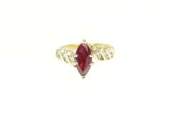 14K Yellow Gold 1.20 Ctw Marquise Ruby Diamond Engagement Ring