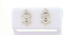 Diamond Encrusted Heart Earrings with 10k Yellow Gold