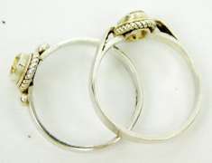 2 Sterling Silver Citrine Rings, 6.5