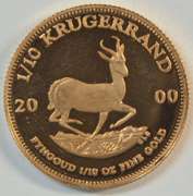 Scarce Gem Ultra Cameo PROOF 2000 1/10th oz Gold Krugerrand