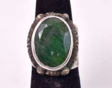 Gorgeous 7.80CTS Rare Green Sapphire Gemstone in Sterling Silver
