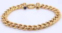 Attractive Yellow Gold Finish Bracelet w Fancy Clasp