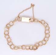 Gorgeous Yellow Gold Double Link Gold Charm Bracelet