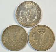 1921 P-D-S Morgan Silver Dollars. Last year of issue