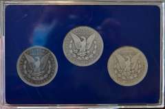Morgan Silver Dollar Decade Set 3 Coins Total, Circulated.