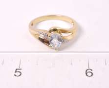 Darling White Crystal Ring in Yellow Gold