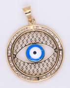 Lovely Yellow Gold Devil eye Cubic Zirconia Pendant